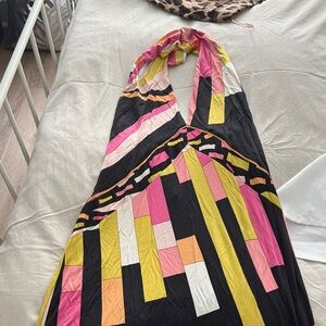 Emilio Pucci Pink and Yellow Backless Dress